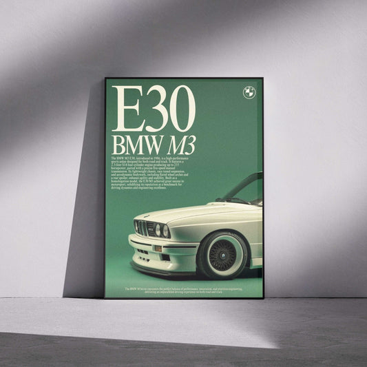 Why Every Car Enthusiast Needs the BMW E30 M3 Wall Poster in Their Collection