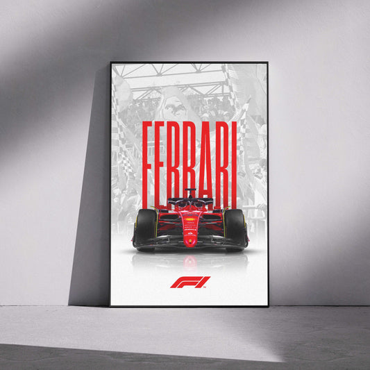 Bring the Speed of Scuderia Ferrari F1 to Your Wall with This Striking Poster