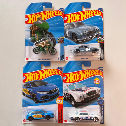 Jaguar MK1, Jaguar XJC V12 COUPE,2018 Honda Civic Type R,1966 Triumph Tiger 100