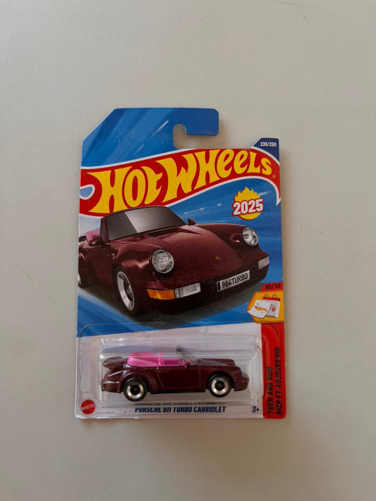 Hot Wheels Porsche 911 Turbo Cabriolet – 1:64 Scale Die-Cast Convertible Supercar